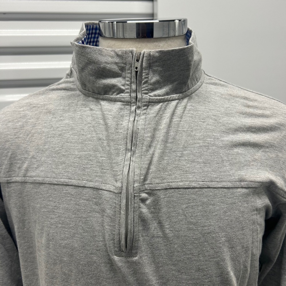 Coastal Crew XL Gray Quarter Zip Long Sleeve Pullover Shirt Bamboo Cotton Blend